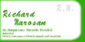 richard marosan business card