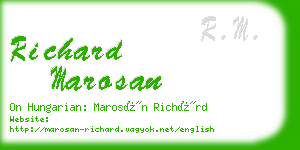 richard marosan business card